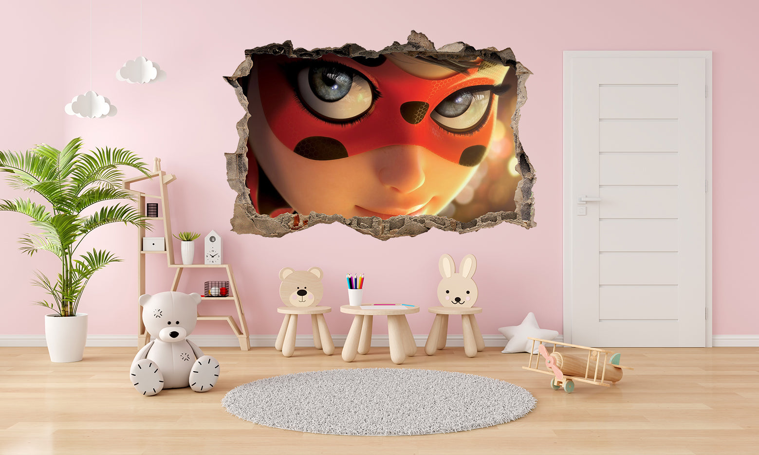 Kids TV Series Characters 3D Smashed Broken Decal Wall Sticker JS160