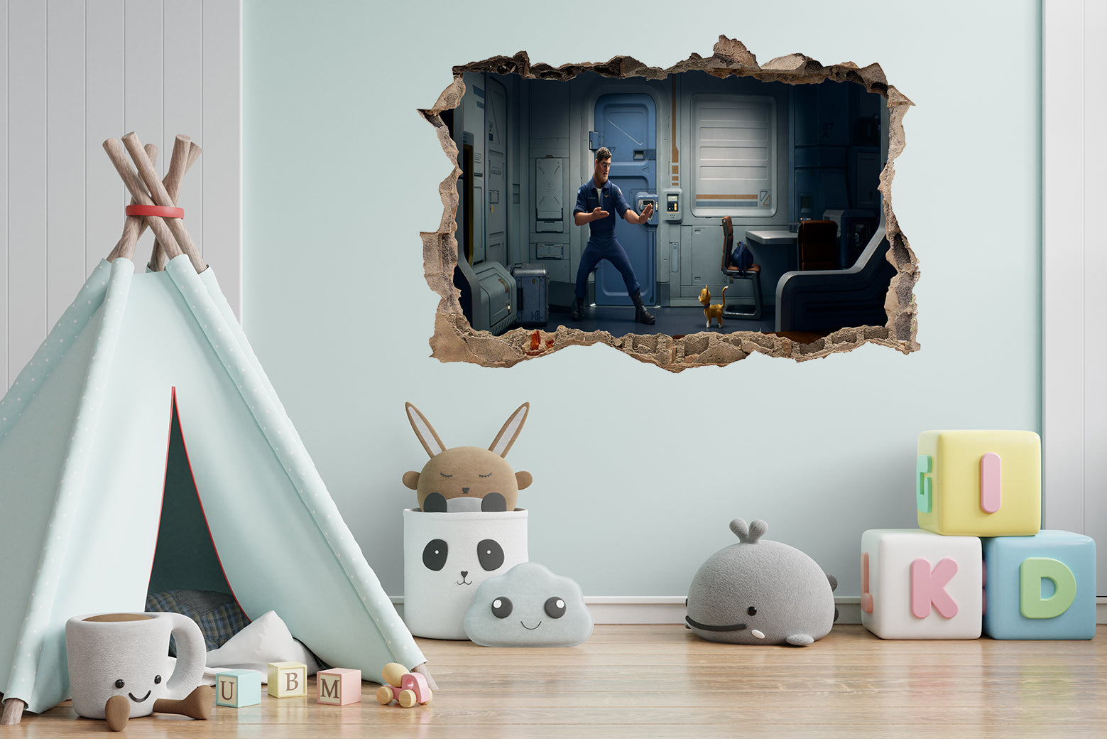 Lightyear Toy Story 3D Smashed Broken Decal Wall Sticker JS158