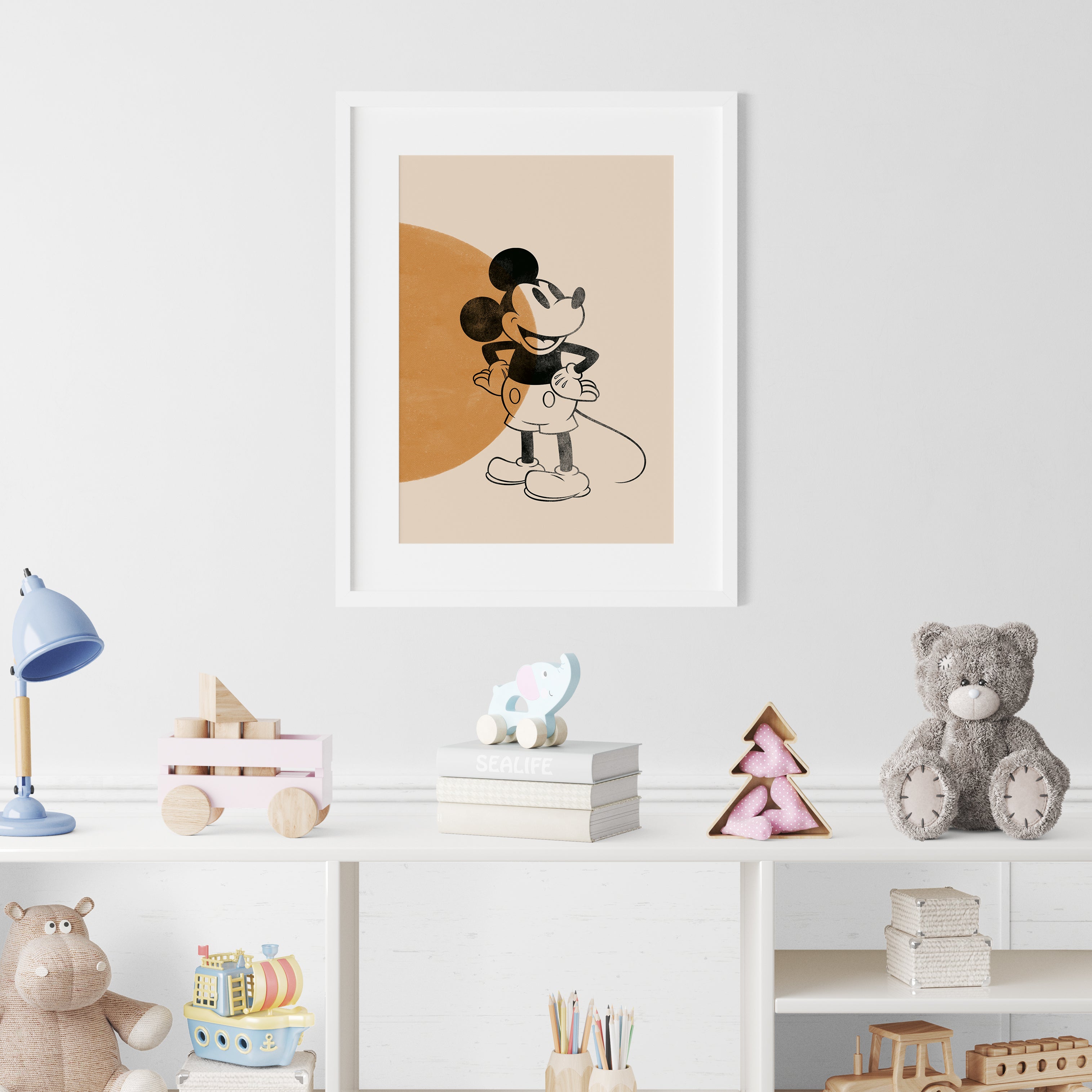 Mickey Mouse Minimalist Wall Poster Premium Paper Print - Multiple Sizes Available
