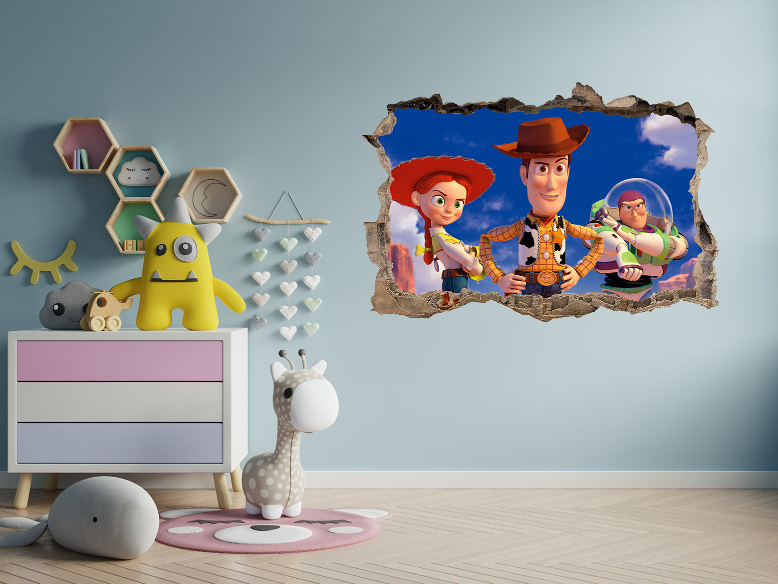 Toy Story 3D Smashed Broken Decal Wall Sticker JS147