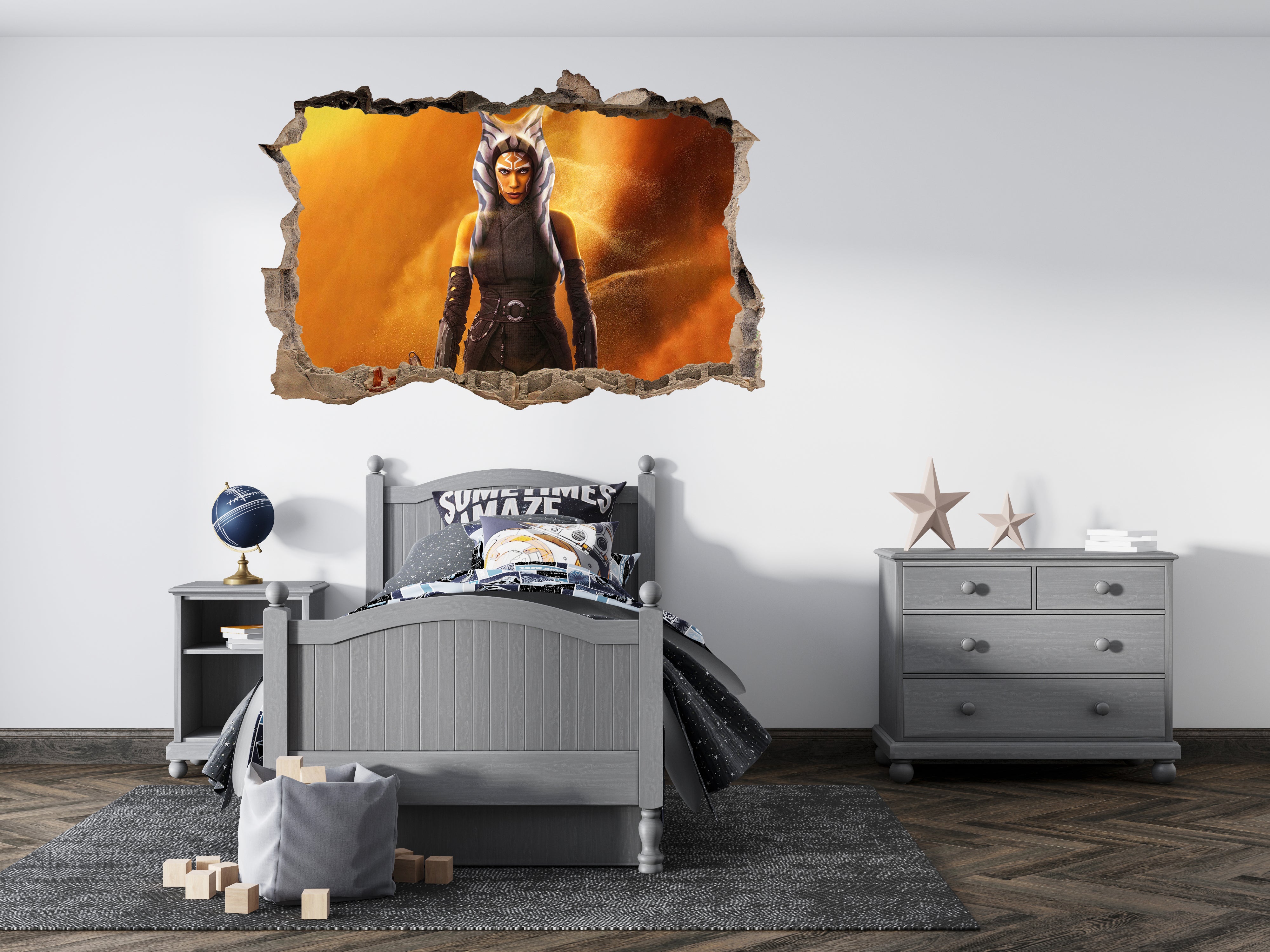 Ahsoka Tano Star Wars 3D Smashed Broken Decal Wall Sticker JS166