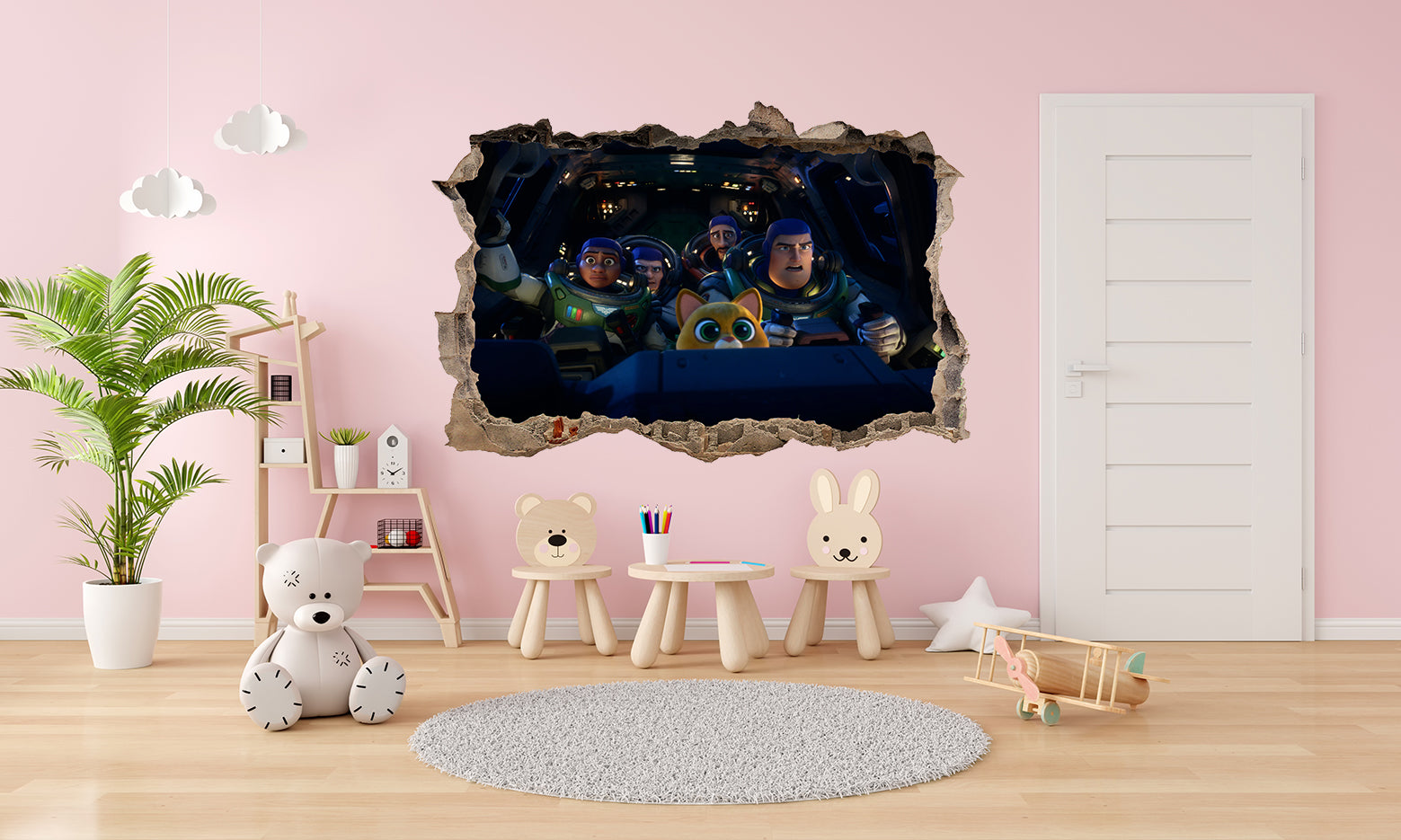 Lightyear Toy Story 3D Smashed Broken Decal Wall Sticker JS153