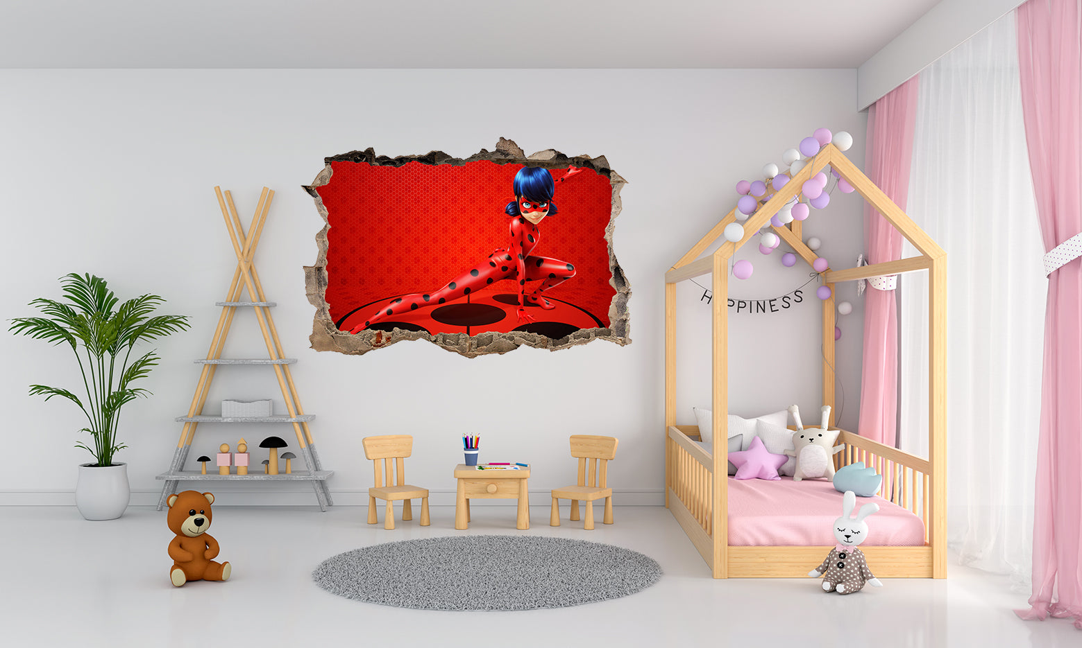 Kids TV Series Characters 3D Smashed Broken Decal Wall Sticker JS164