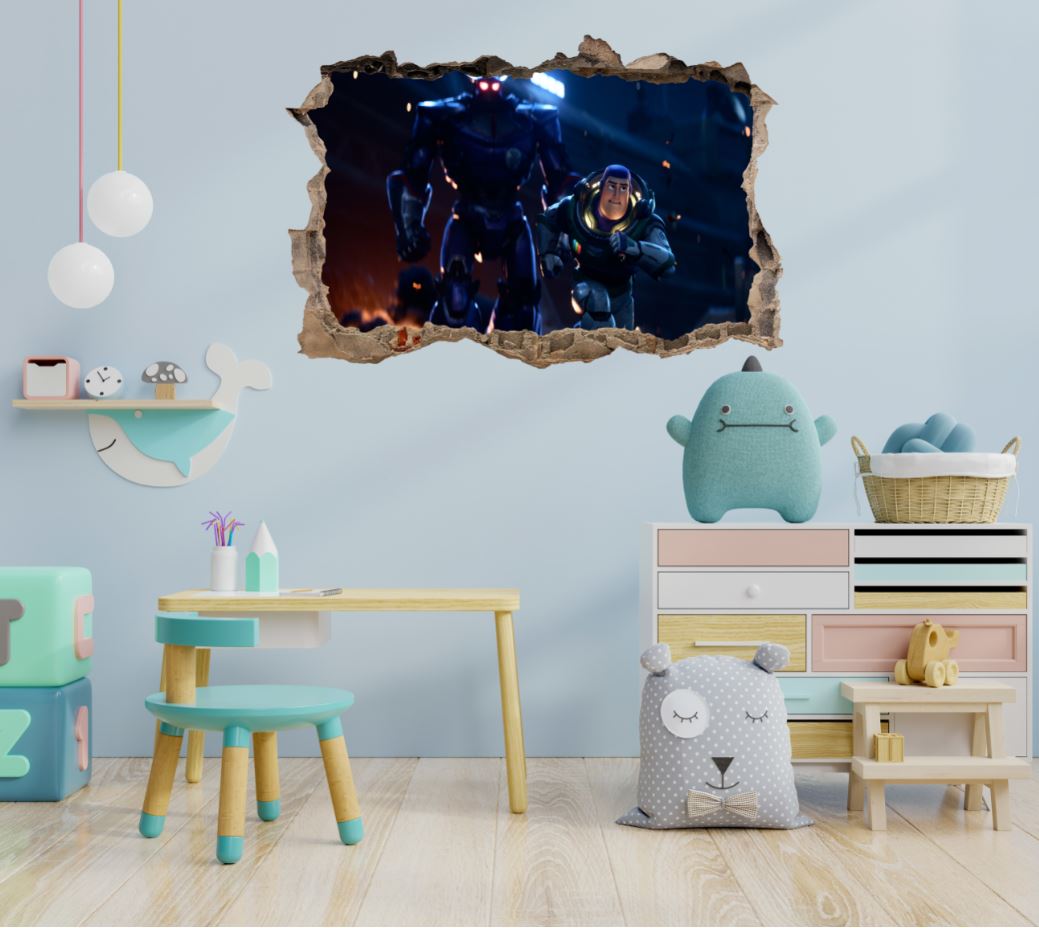 Lightyear Toy Story 3D Smashed Broken Decal Wall Sticker JS149