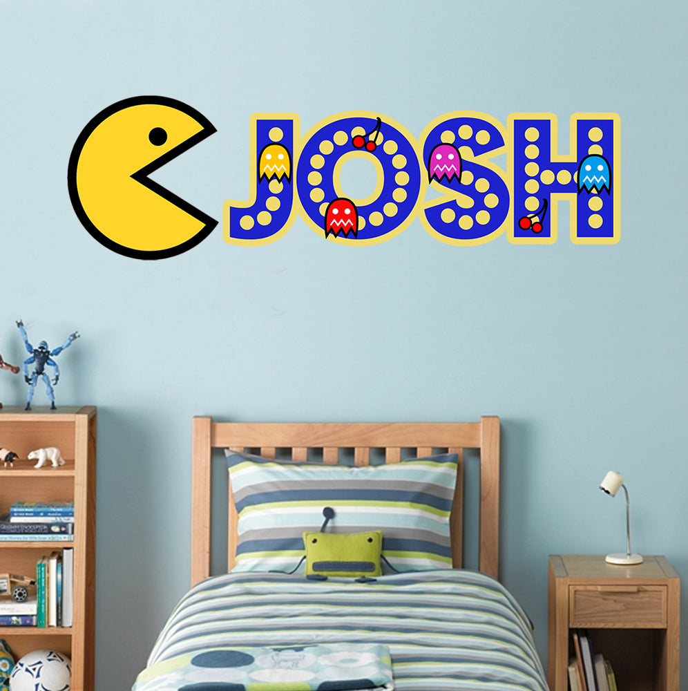 Pac-Man Classic Personalized Custom Name Wall Sticker Decal WP205