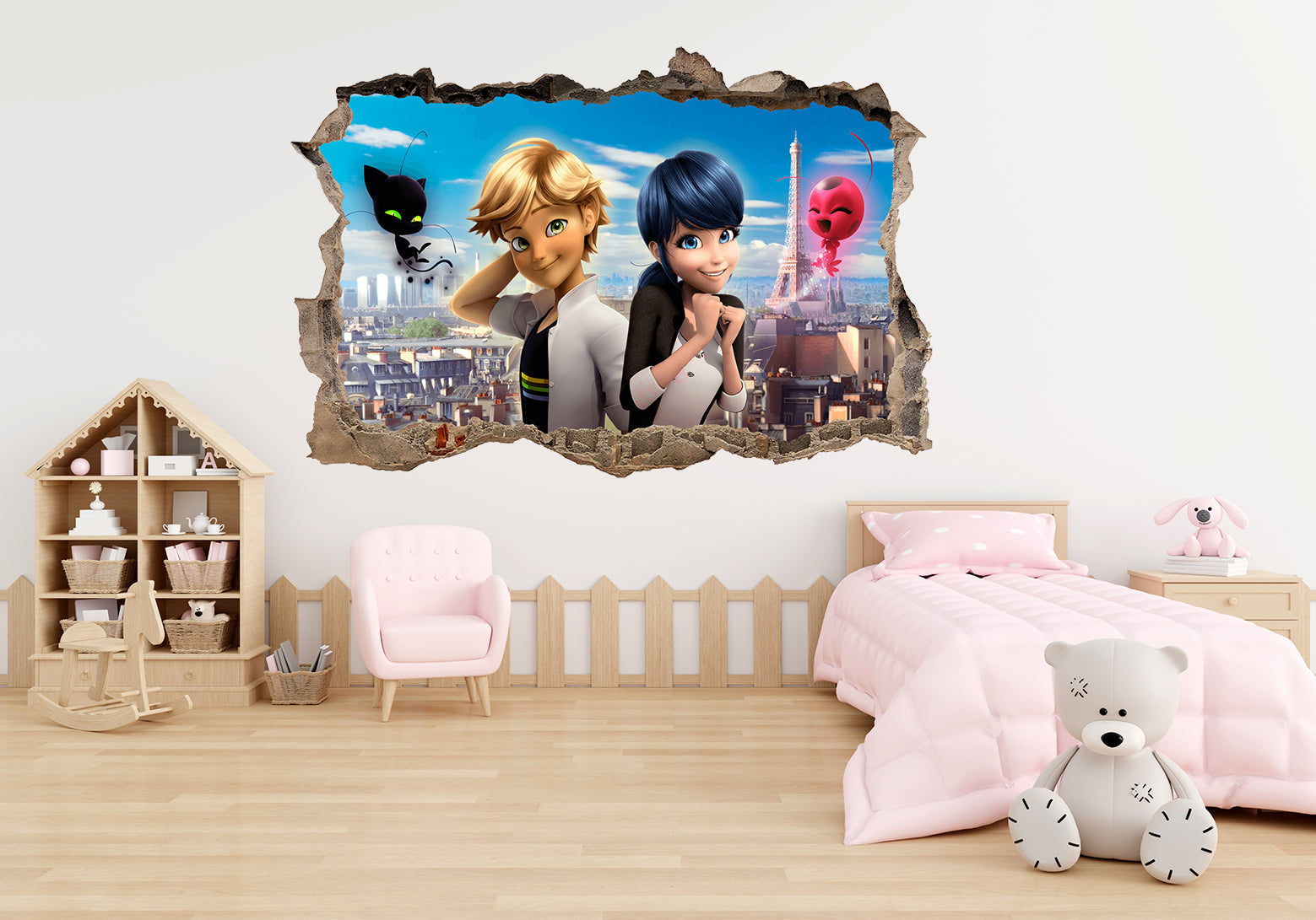 Kids TV Series Characters 3D Smashed Broken Decal Wall Sticker JS163