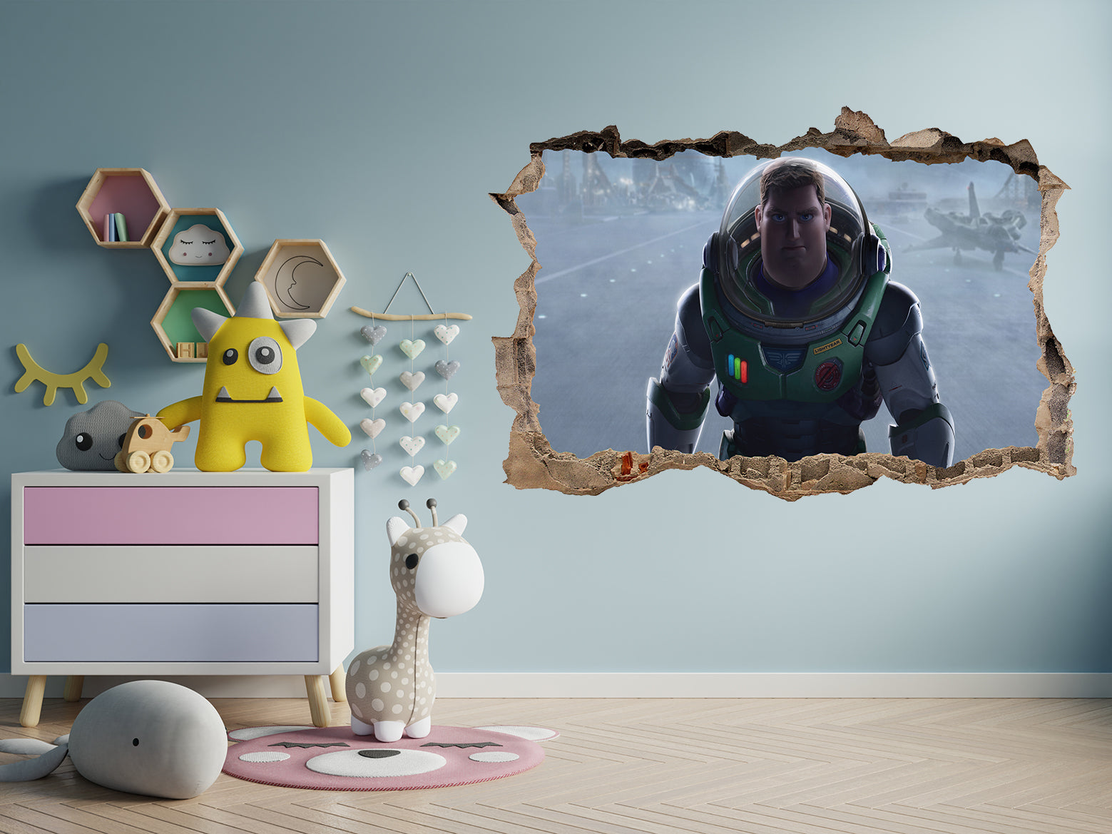 Lightyear Toy Story 3D Smashed Broken Decal Wall Sticker JS150