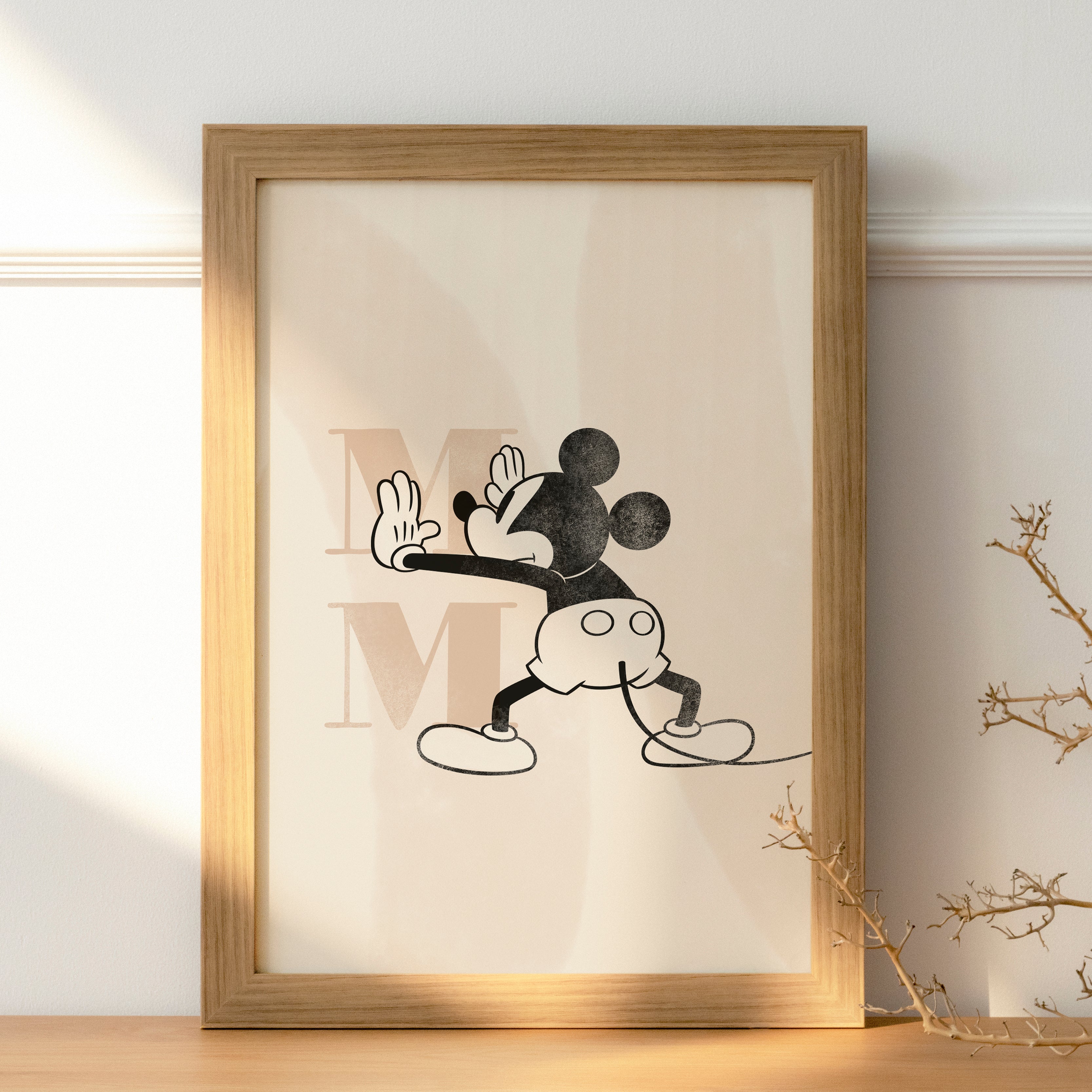 Mickey Mouse Minimalist Wall Poster Premium Paper Print - Multiple Sizes Available