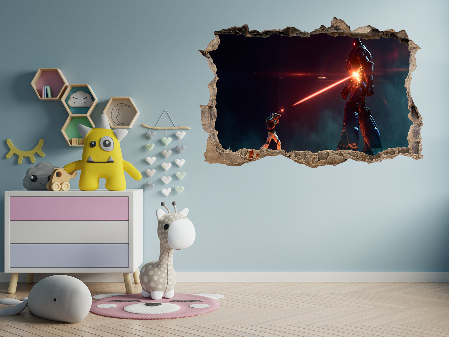 Lightyear Toy Story 3D Smashed Broken Decal Wall Sticker JS155