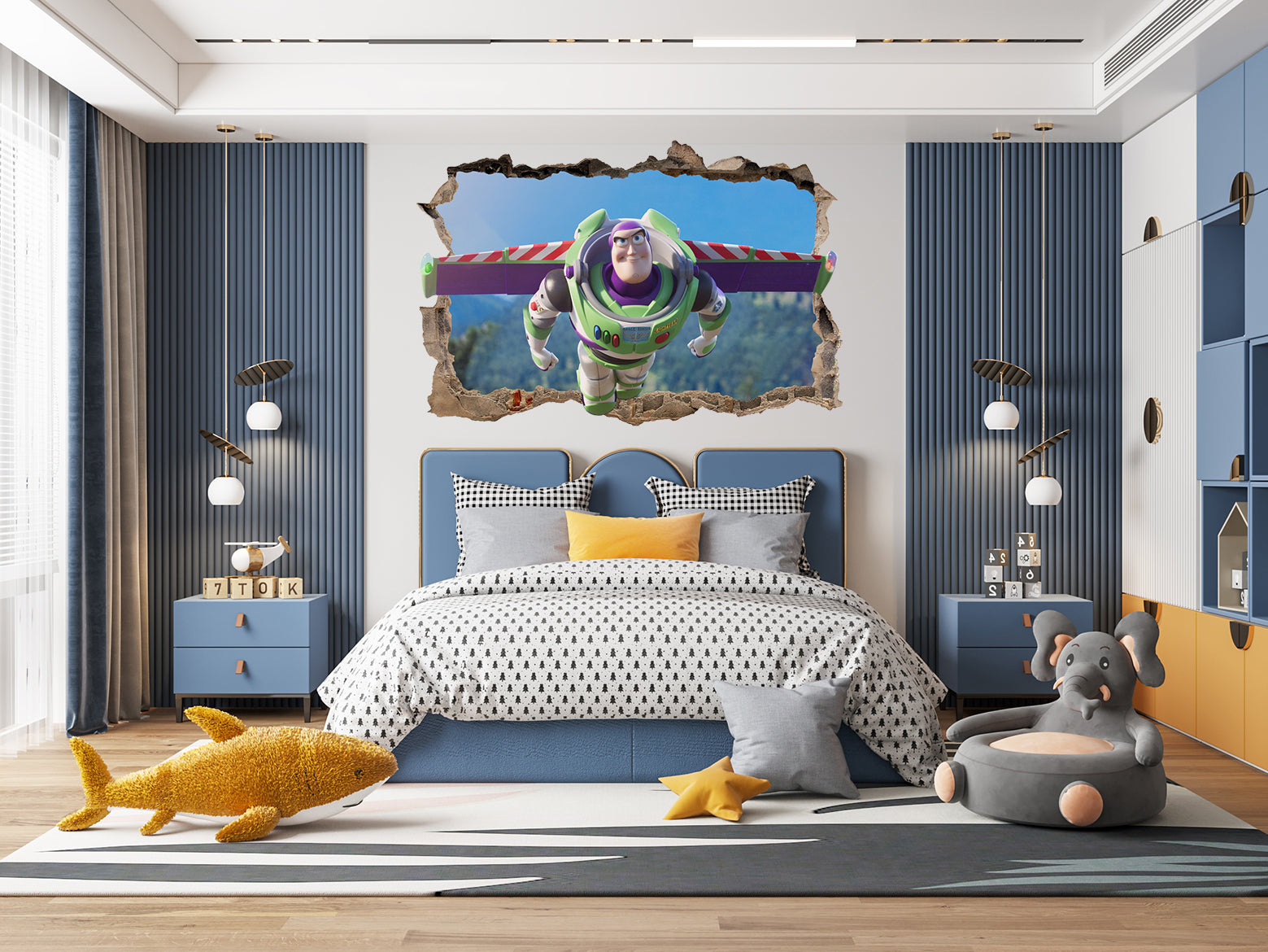 Toy Story 3D Smashed Broken Decal Wall Sticker JS146