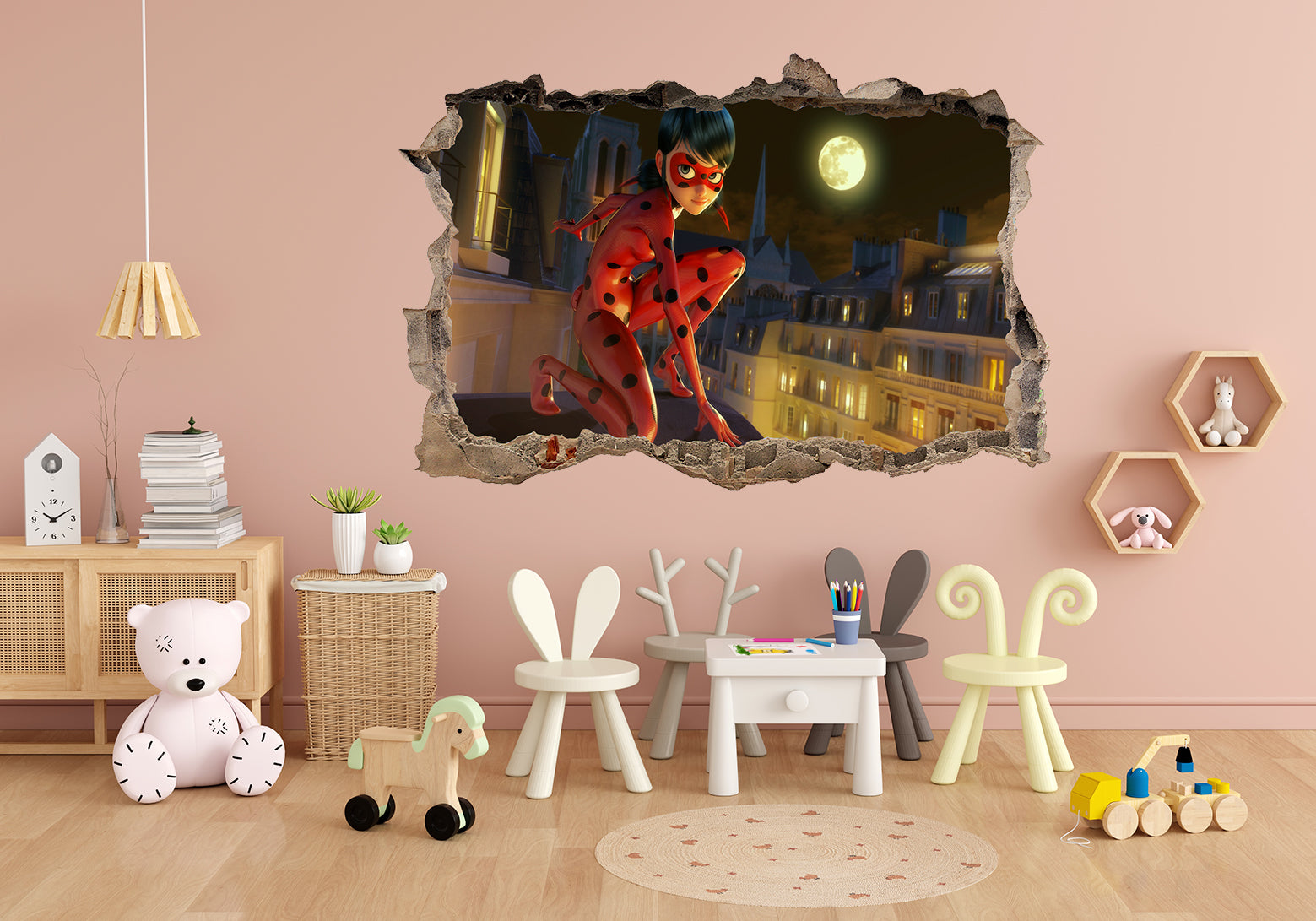 Kids TV Series Characters 3D Smashed Broken Decal Wall Sticker JS161