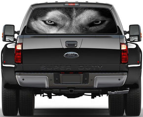 Wolf Eyes B/W Car Rear Window See-Through Net Decal