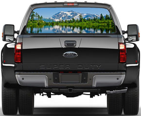 Montagnes Nature Fenêtre arrière Voir à travers décalcomanies nettes