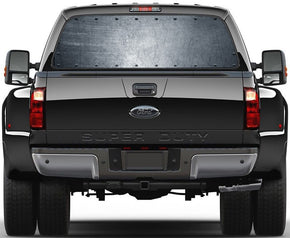Riveted Metal Grunge Steel Plate Car Rear Window See-Through Net Decal