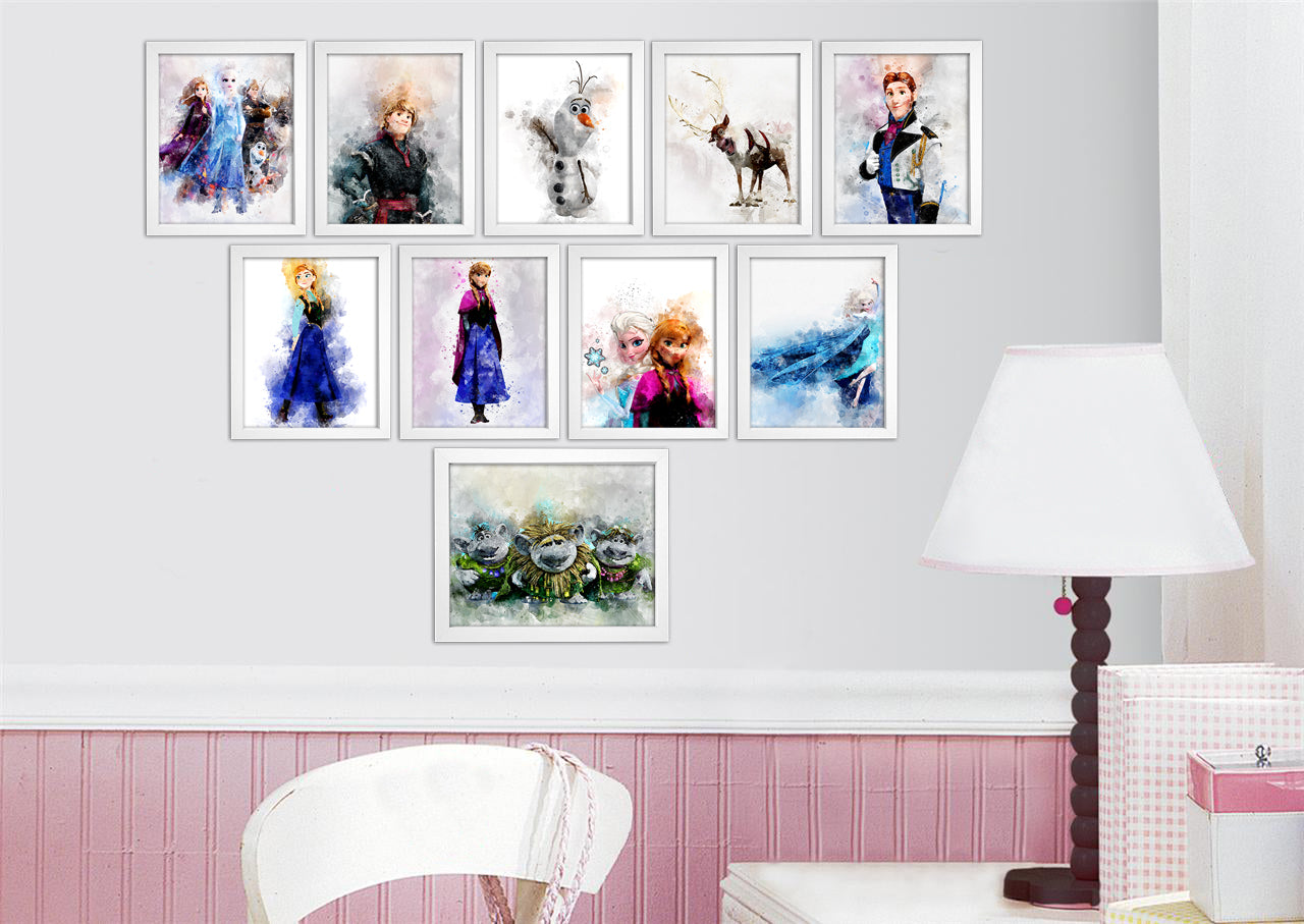 ANNA Frozen Watercolor Art Digital File Instant Download, Print-At-Home