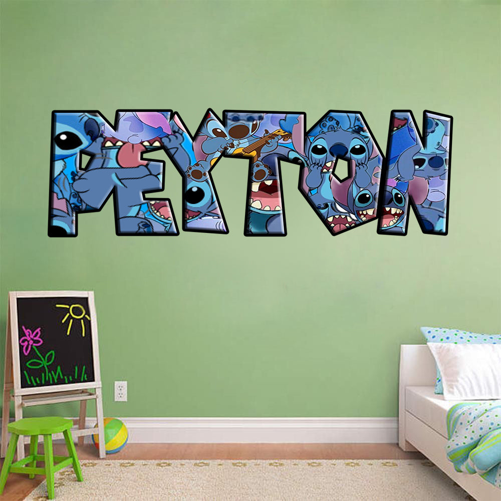 STITCH Personalized Custom Name Wall Sticker Decal WP206