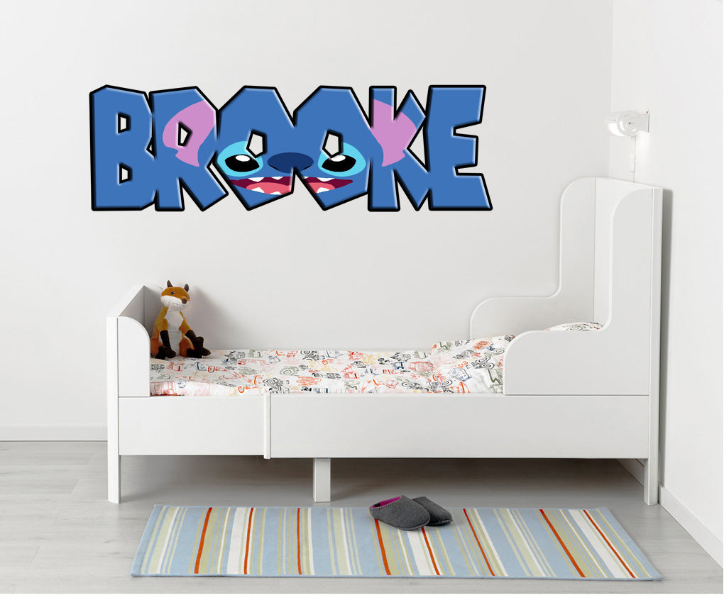 Lilo & Stitch Personnalisé Custom Name Wall Sticker Decal WP206