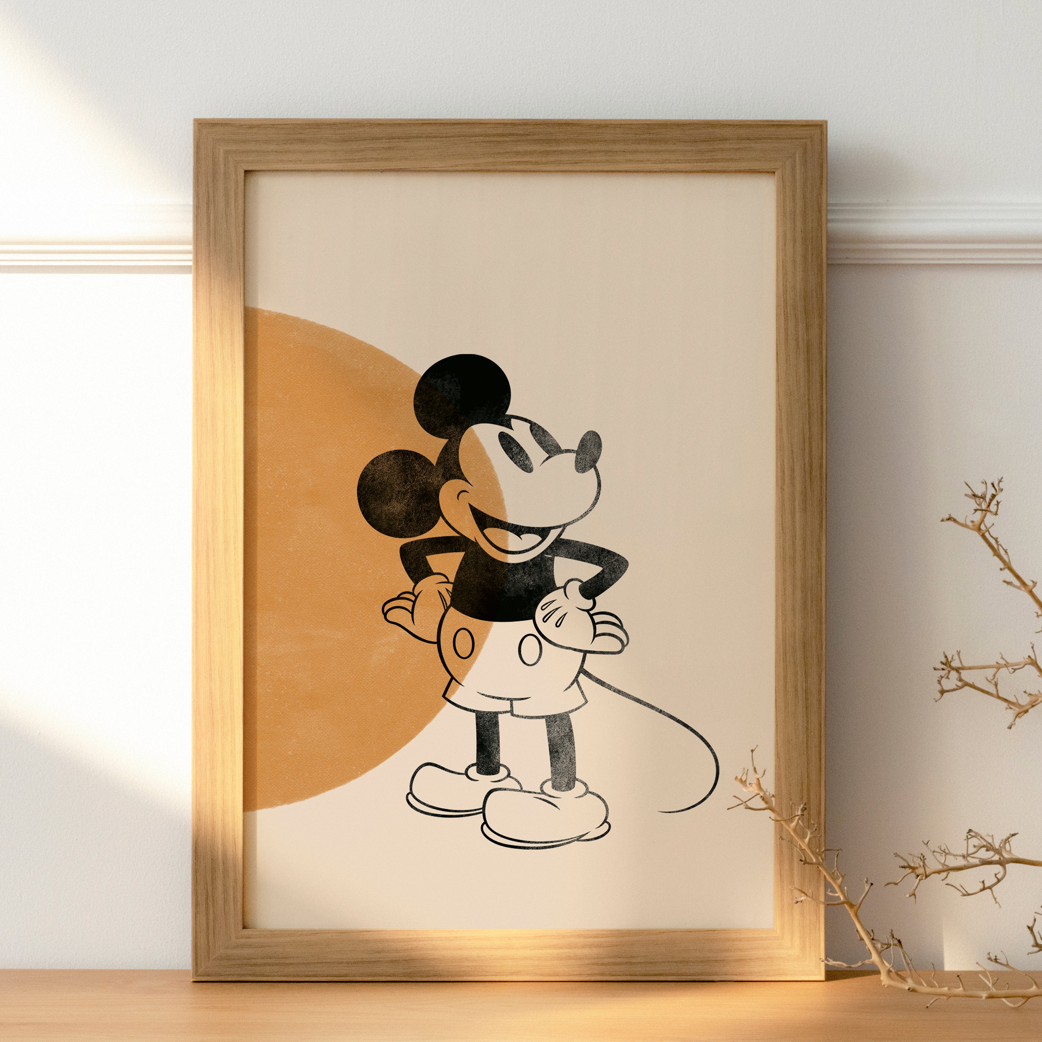 Mickey Mouse Minimalist Wall Poster Premium Paper Print - Multiple Sizes Available
