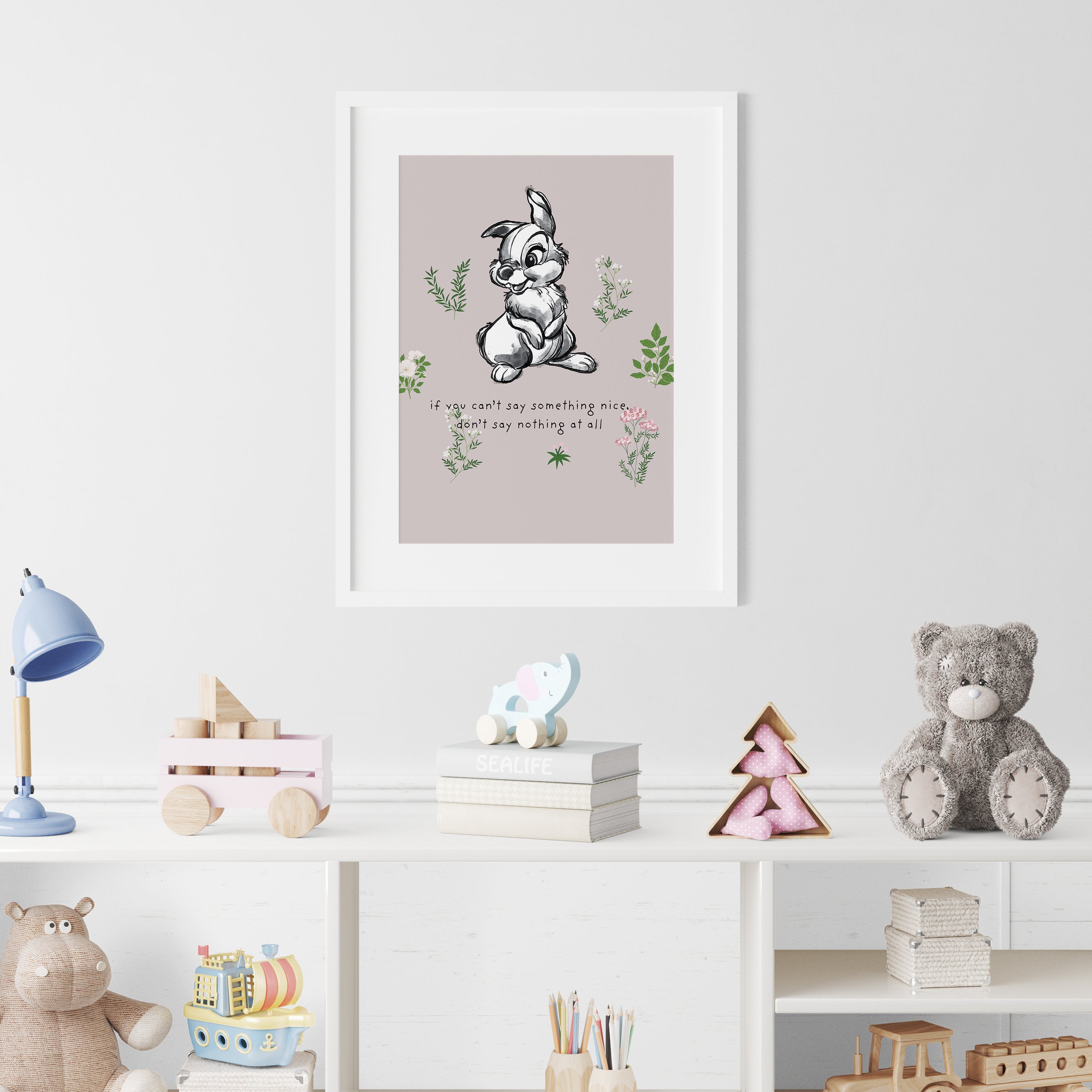 Thumper Bambi Minimalist Wall Poster Premium Paper Print - Multiple Sizes Available