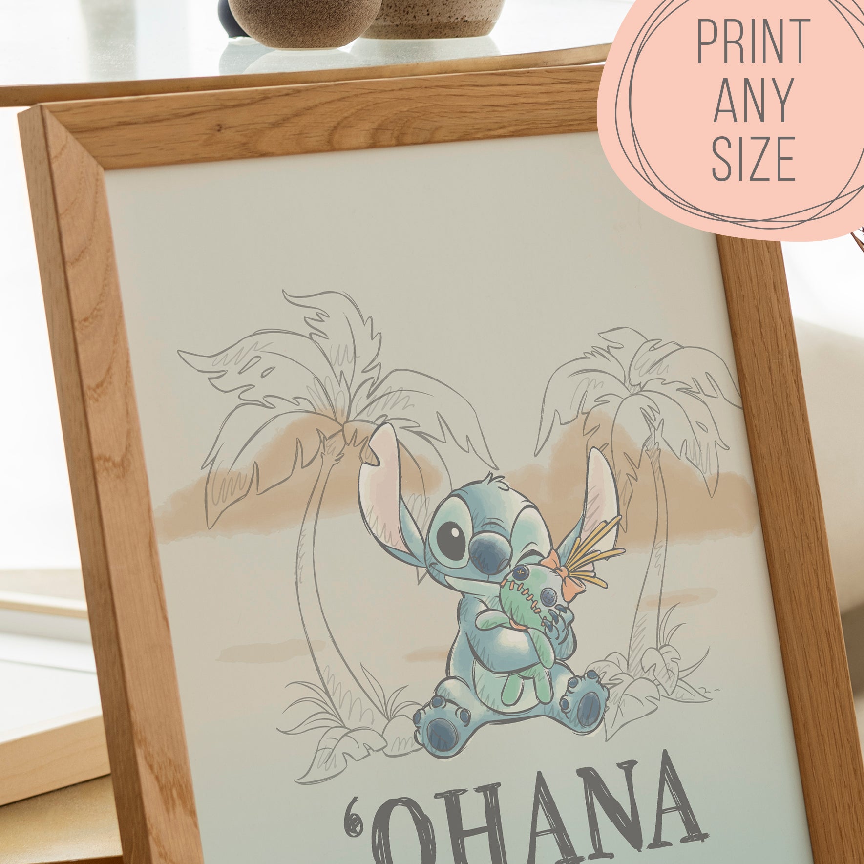 Stitch 'Ohana Means Family' Wall Poster Premium Paper Print - Multiple Sizes Available