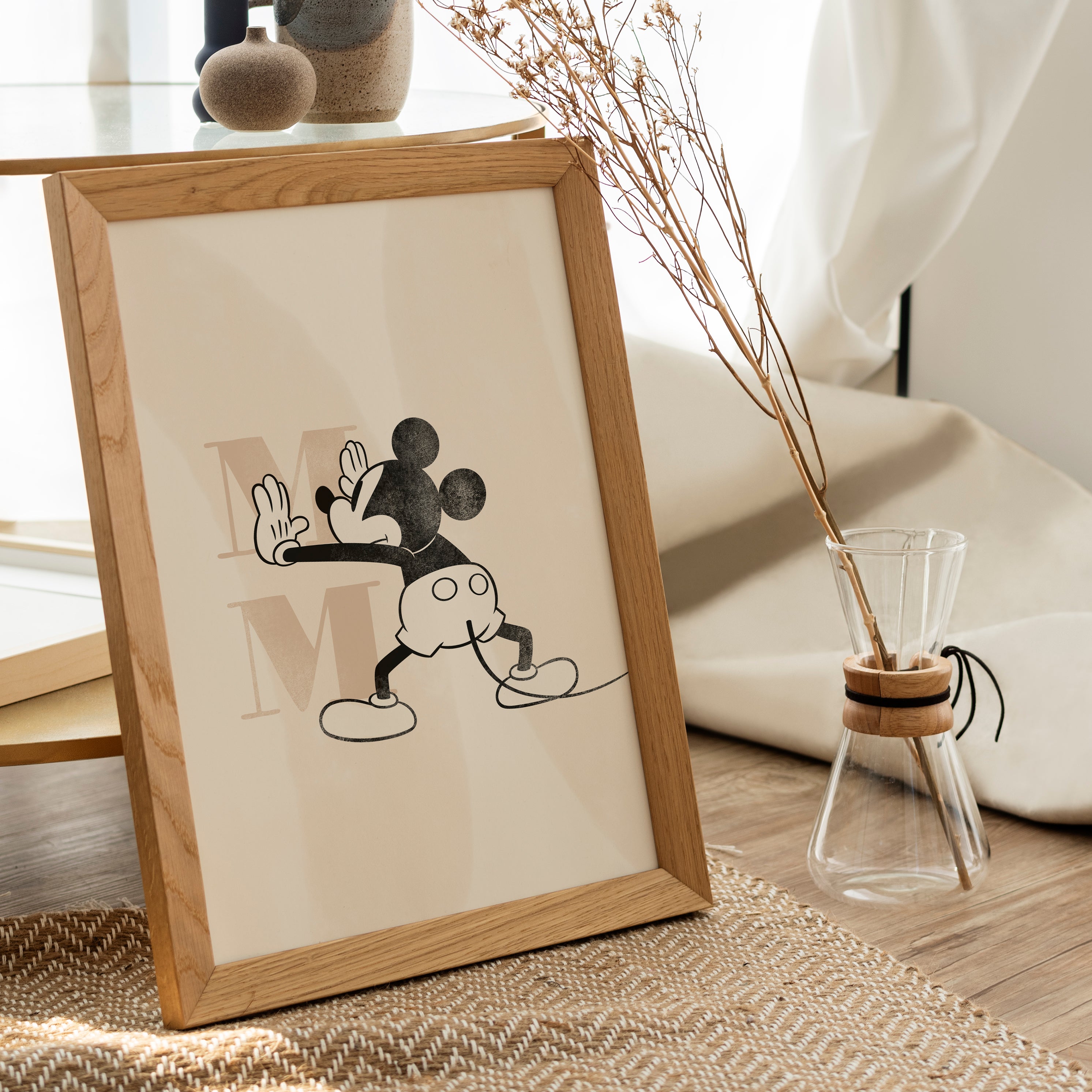 Mickey Mouse Minimalist Wall Poster Premium Paper Print - Multiple Sizes Available