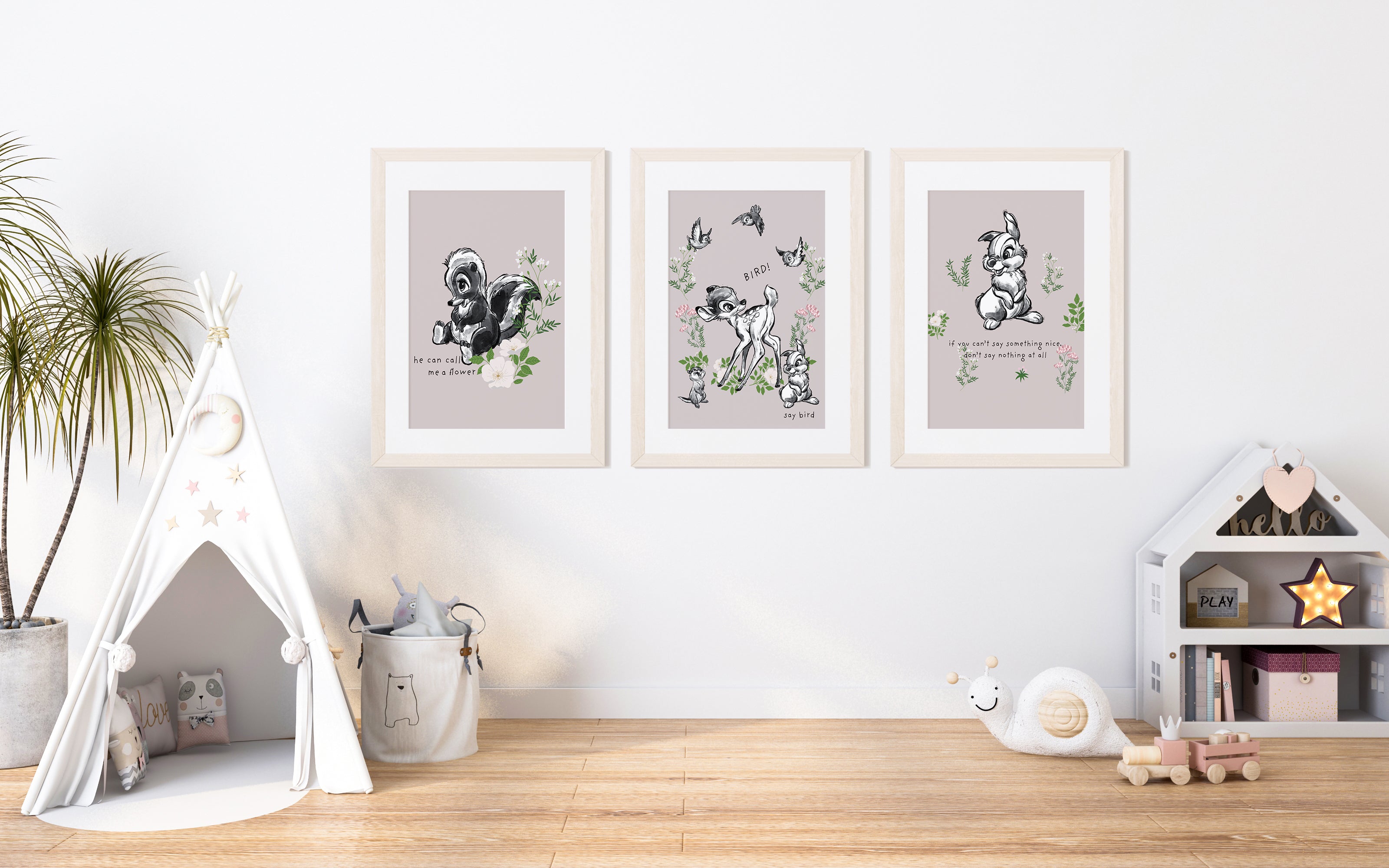 Bambi Minimalist Wall Poster Premium Paper Print - Multiple Sizes Available