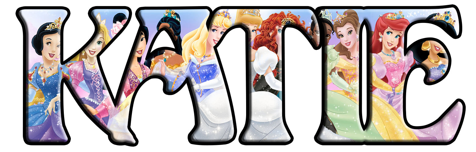 Disney Princess Personalized Custom Name Wall Sticker Decal J250