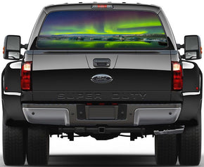 Aurora Borealis Northern Lights Car Rear Window See-Through Net Decal