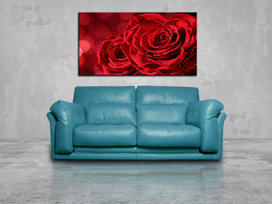 Red Roses Flowers Nature Canvas Print Giclee
