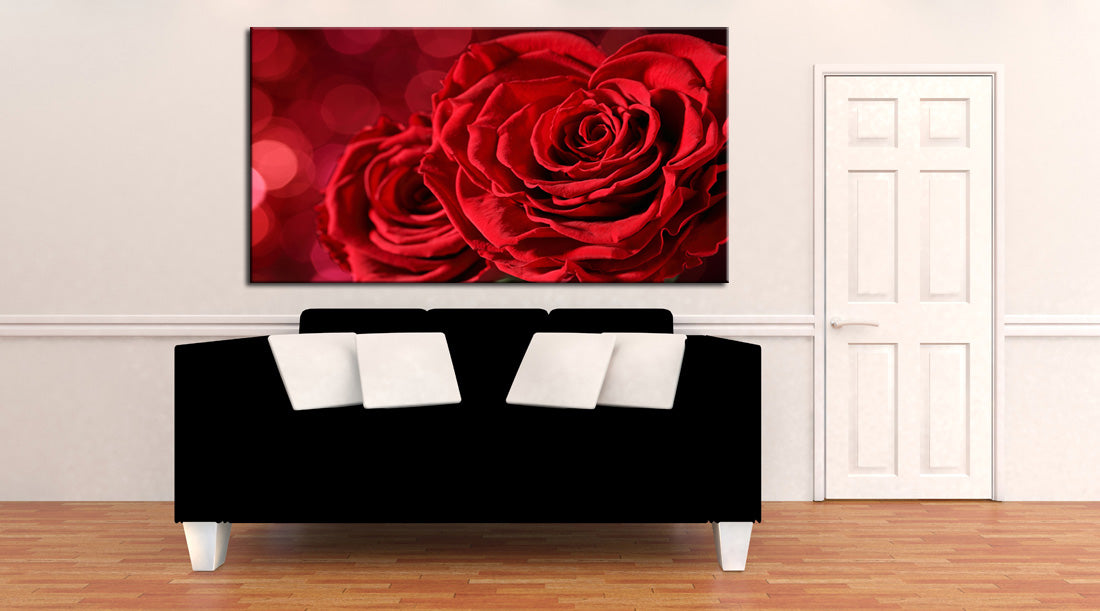 Red Roses Flowers Nature Canvas Print Giclee