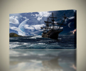 PIrate Ship Ocean Canvas Print Giclee