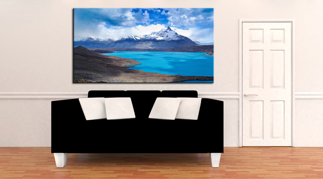 Snowy Mountain Lake Canvas Print Giclee
