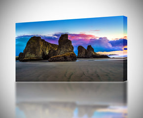 Exotic Beach Purple Sunset Canvas Print Giclee