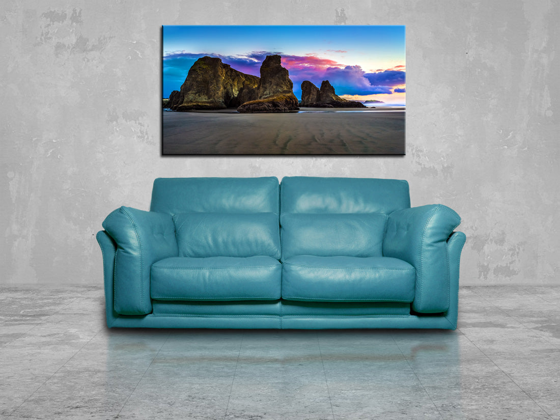 Exotic Beach Purple Sunset Canvas Print Giclee