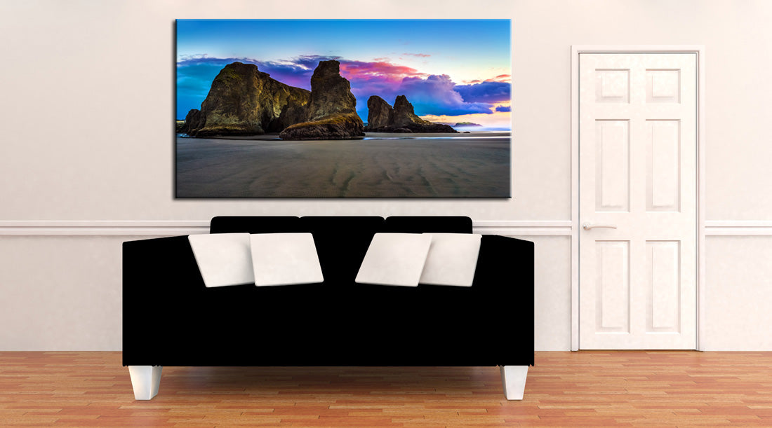 Exotic Beach Purple Sunset Canvas Print Giclee