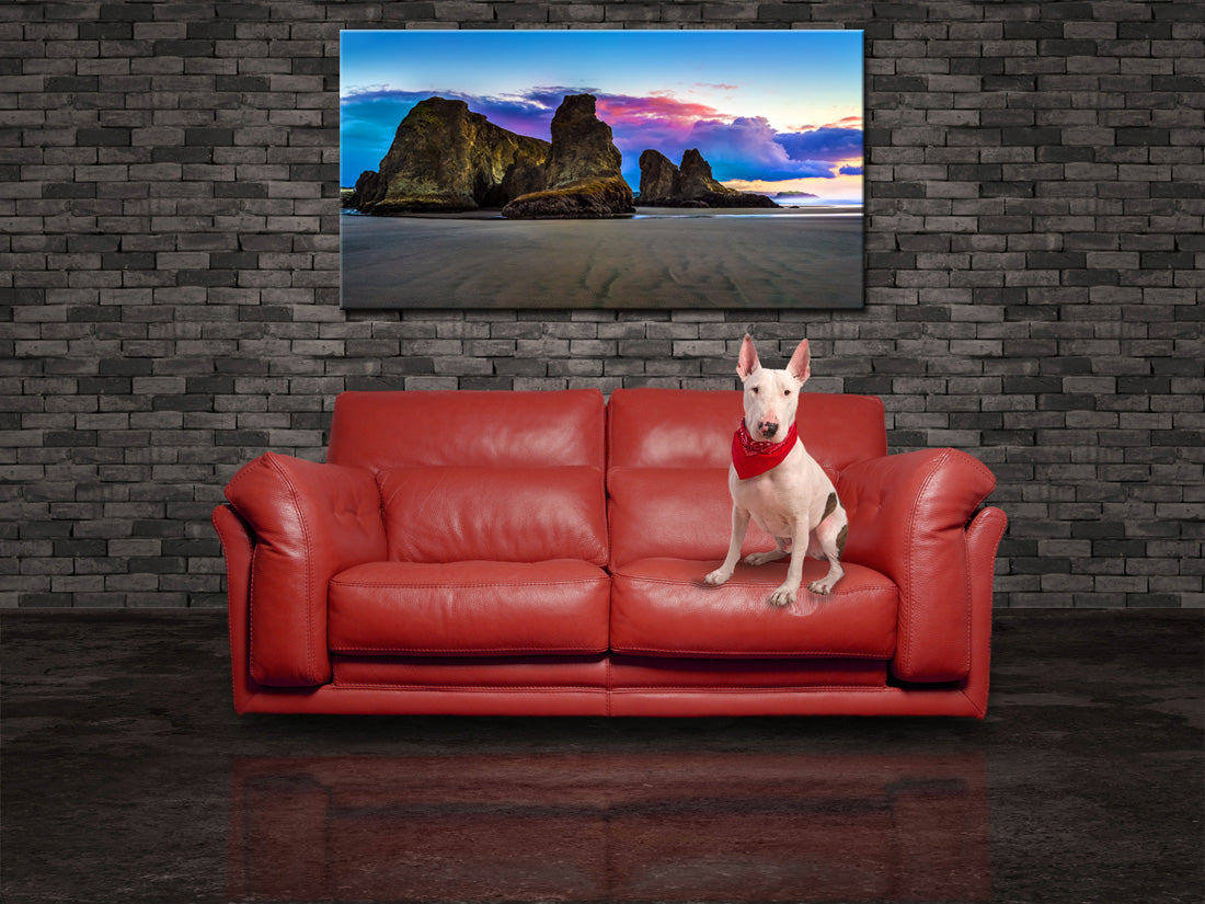 Exotic Beach Purple Sunset Canvas Print Giclee