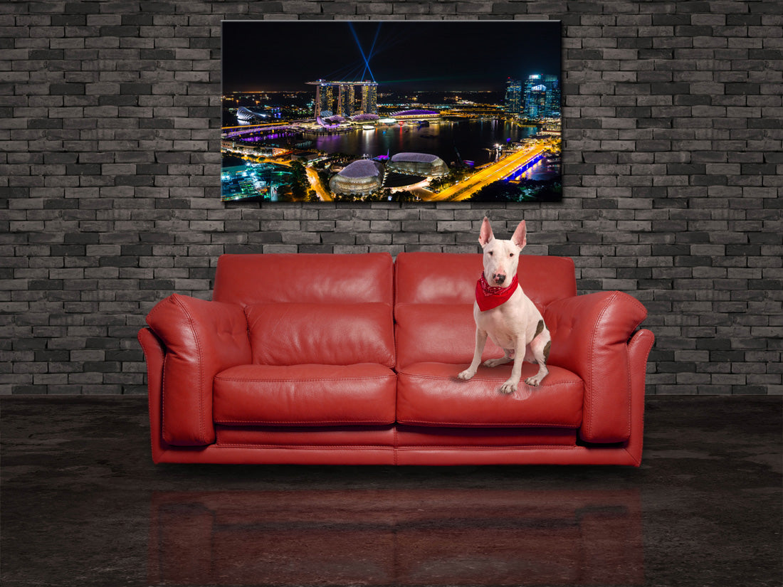 Singapour Marina Night Canvas Print Giclee