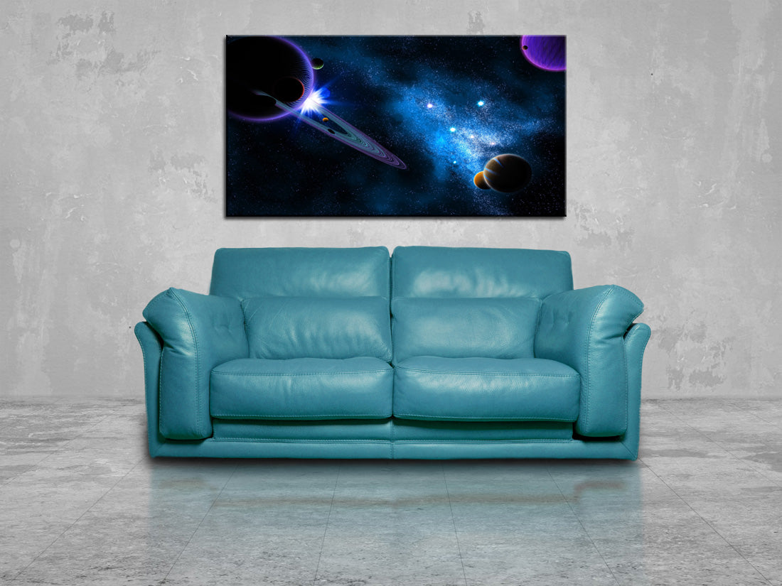 Space Planets Galaxy Canvas Print Giclee