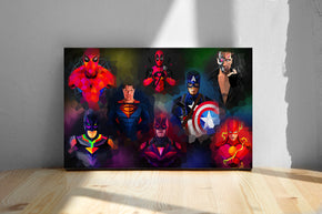 Superheroes Painting Artwork Canvas Print Giclee CA1290