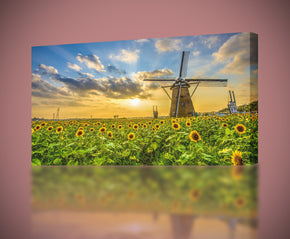 Champ de tournesol Coucher de soleil Impression sur toile