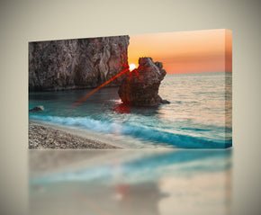 Giclee d’impression de toile de coucher du soleil de plage