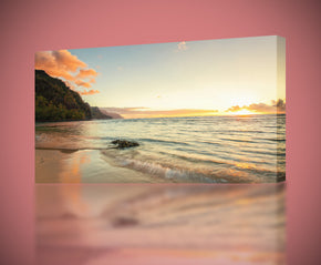 Giclee d’impression de toile de coucher du soleil de plage
