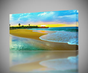 Giclee d’impression de toile de coucher du soleil de plage