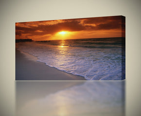 Giclee d’impression de toile de coucher du soleil de plage