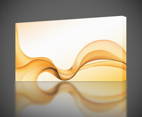 Impression sur toile abstraite moderne vagues jaunes