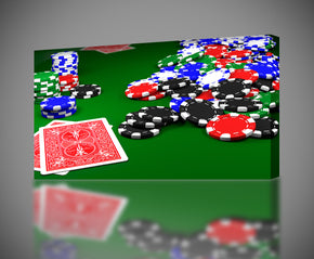 Poker Texas Hold'em Cartes Chips Impression sur toile