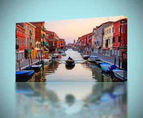 Venise Canal Sunset Landscape Canvas Print Giclee