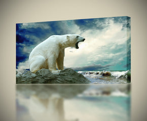 Giclee d’impression de toile rugissante d’ours polaire