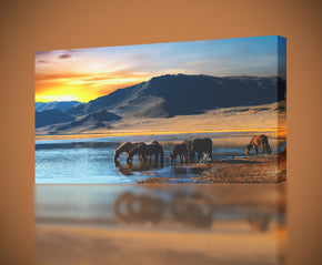 Africa Desert Sunset Impression sur toile