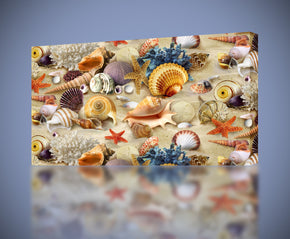 Coquillages sur la toile de plage impression Giclee